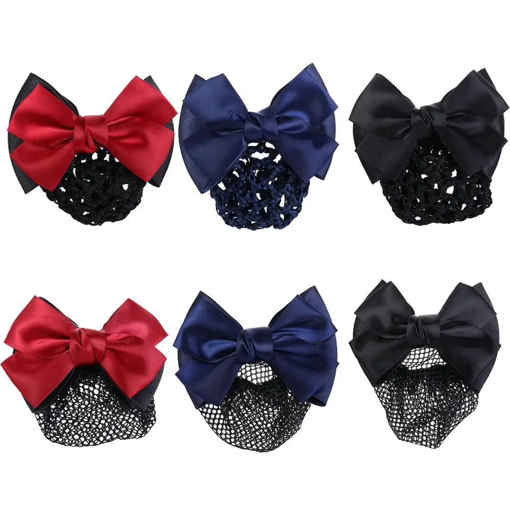 

Office Lady Girls Hairgrips Hair Accessories Bowknot Women Barrette Net Bun Snood Net Bun Crochet Net Bun Hair Cover