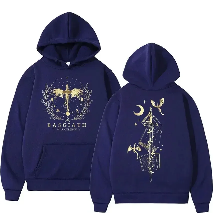 Basgiath War College Fourth Wing Hoodie Men Women Fashion Retro Dragon Rider Sweatshirt Loose Pullover Clothing Oversized Hoody