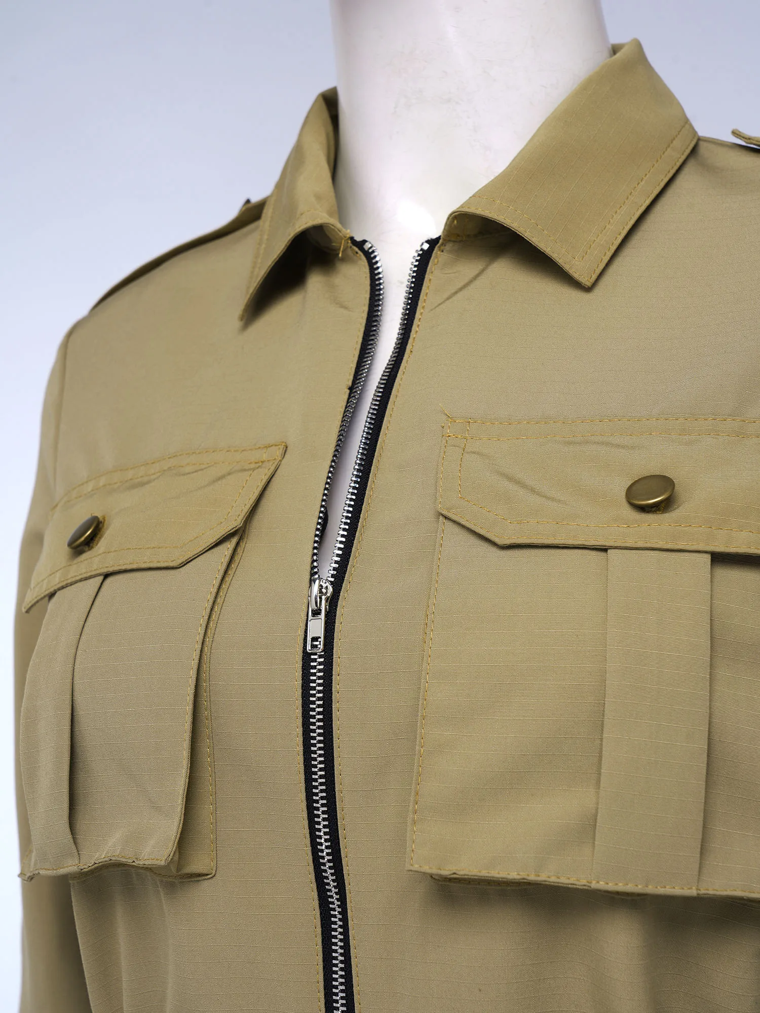 

Women Coveralls Jumpsuit Fashion Streetwear Chlothing Multi-pocket Zipper Long Sleeve Wide Leg Pants Cargo Rompers Daily Casual