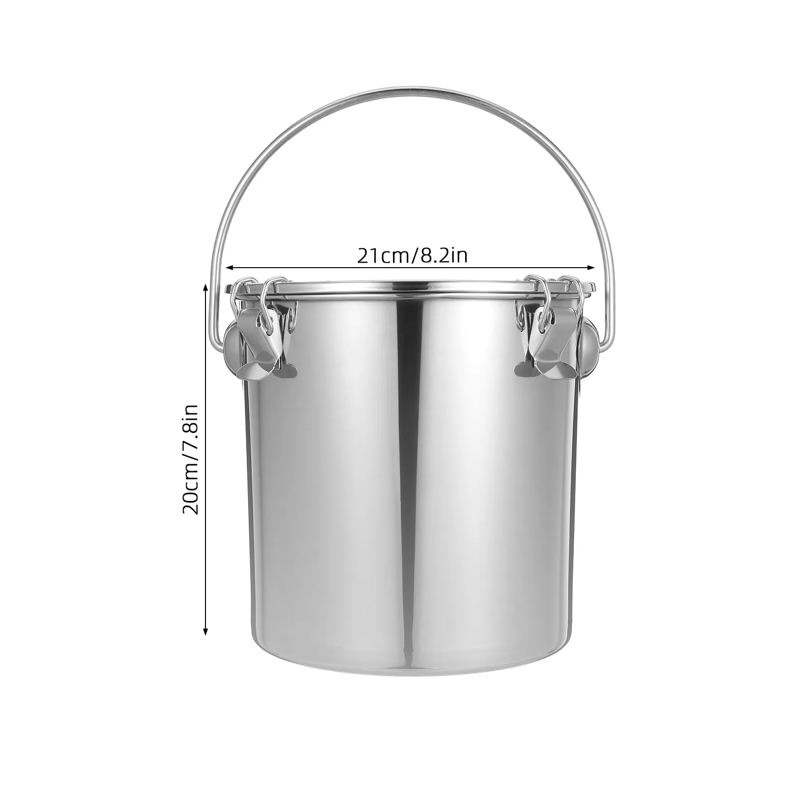 Stainless Steel Sealed Portable Storage Bucket Handle for Transporting Milk Oil Soup Beverages 7L Food Safe Milk Container