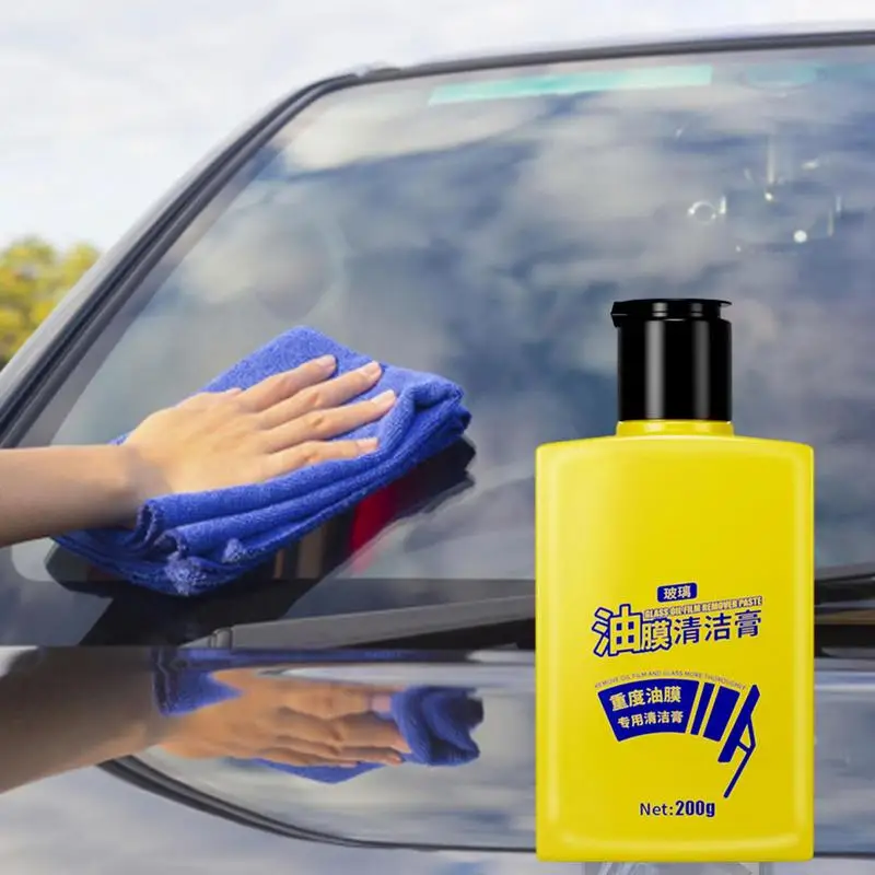 

200g Auto Glass Oil Film Removal Cream Car Glass Oil Film Removing Paste Windshield Spot Remover Descaling Heavy Dirt Cleaning