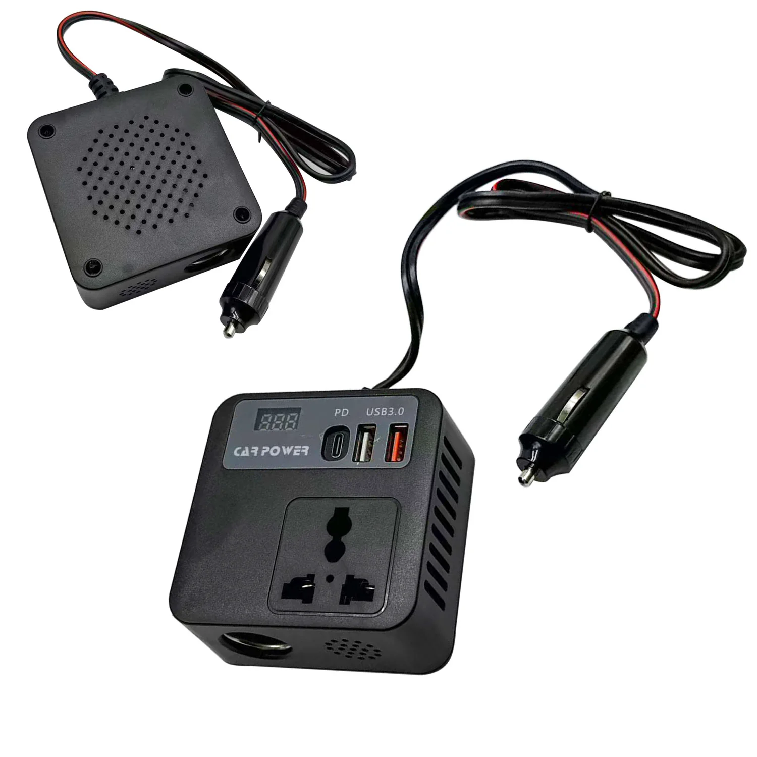 1pc Car Inverter 12v/24v To 110/220V Charger Truck Power Board Inverter Voltage Converter USB Port Multi-function Converter