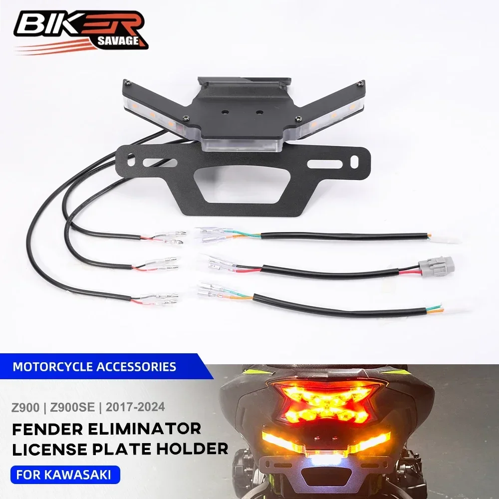 

Кронштейн номерного знака для Kawasaki Z900 SE ZR900 2017-2024, аксессуары для мотоциклов, хвостовой кронштейн, галогенный светильник, фиксатор крыльев
