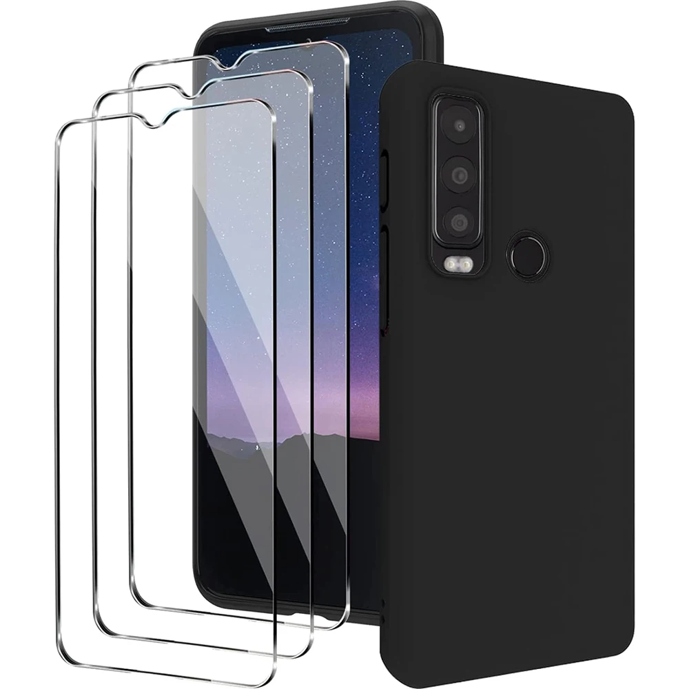 Protector de pantalla de vidrio templado 4 en 1 para Motorola Moto Defy 2, cubierta de silicona para Caterpillar Cat S75, 6,58"