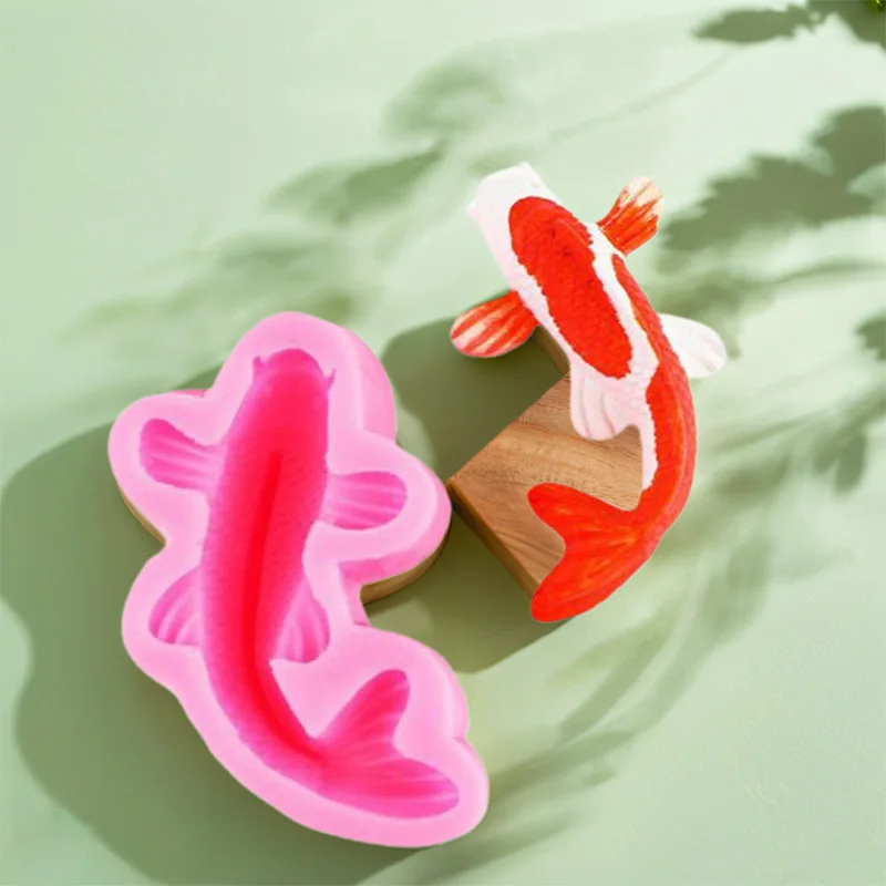 1 Piece, Size Carp, Goldfish, Silicone Mold, Flip Sugar Cake, Goldfish, Candy Art, Chocolate Baking Decoration Mold