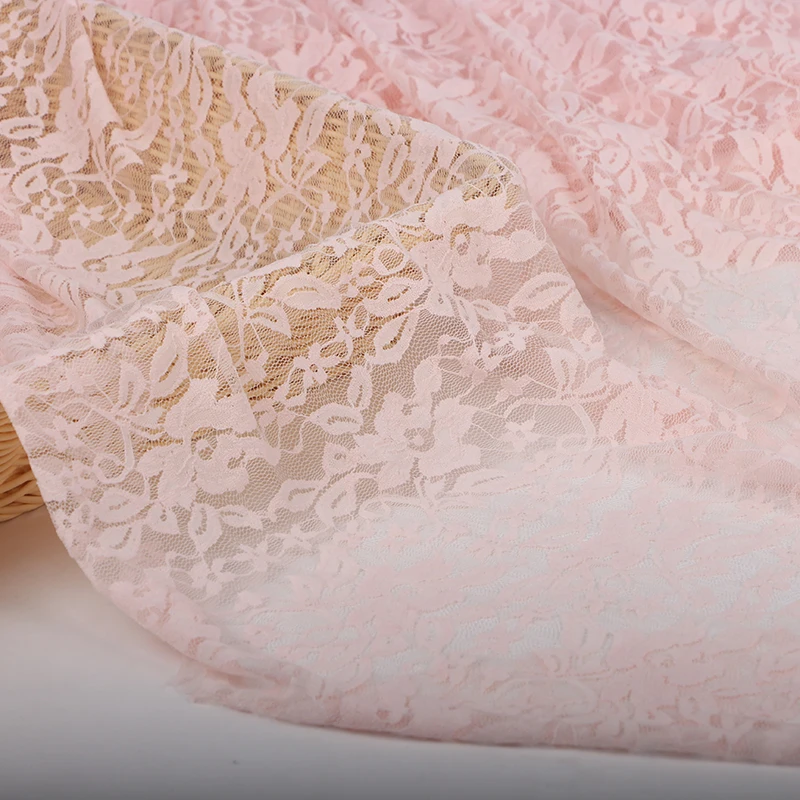 

Elastic Orange Pink Lace Fabric Dress Shirt Wedding Veil Curtain Tablecloth Net Fabric LS30 Home Fabric DIY Pure Color