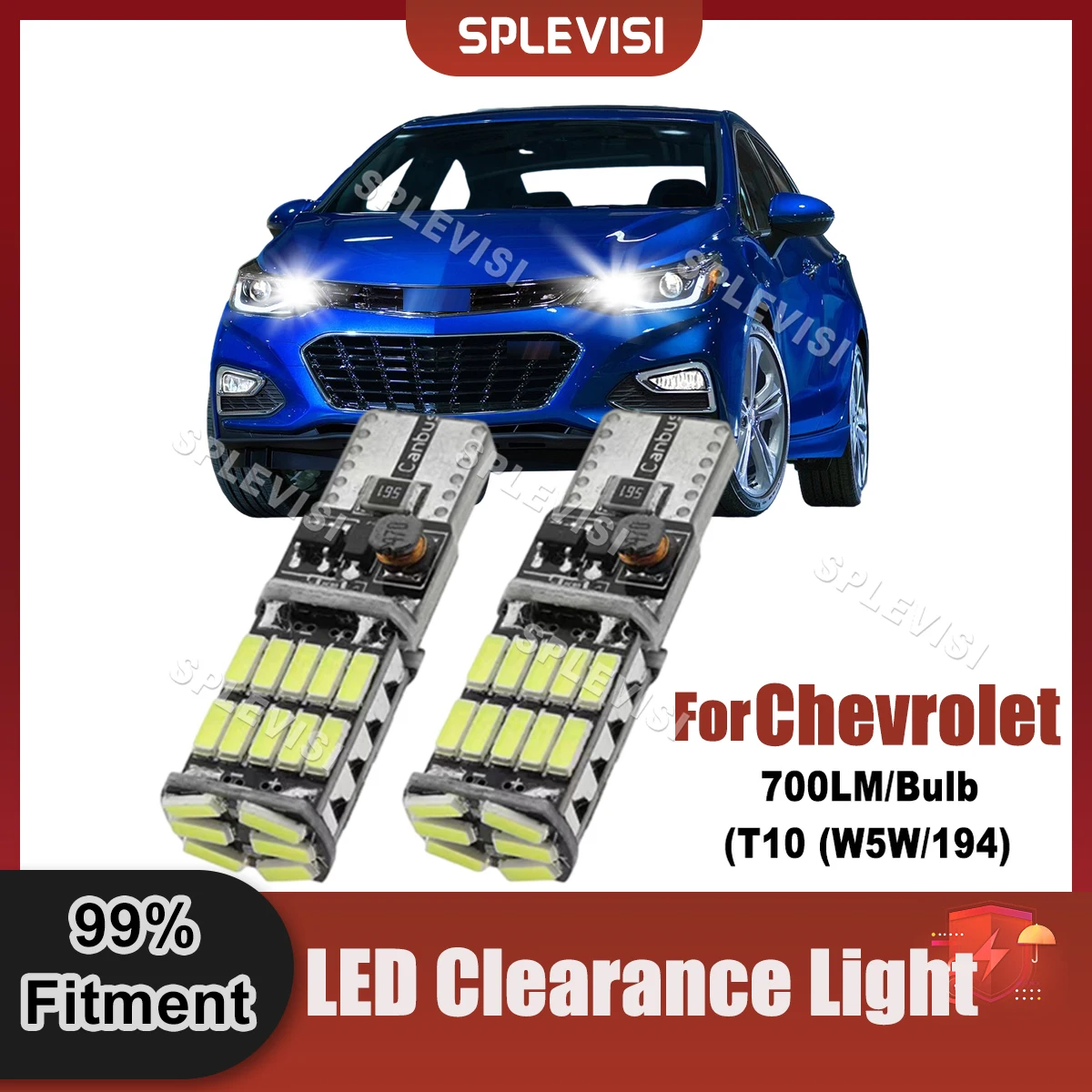 

1 Pair 6000K Replace LED Clearance Lamp Light Bulbs W5W T10 Compatible For Chevrolet Cruze Corvette Captiva Aveo Niva Orlando