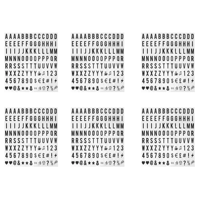 A69e624pcs Cinematic Lightbox Replacement Letters & Numbers Signs Black 65.4X35mm(LED Light Box Is NOT Included ) Black