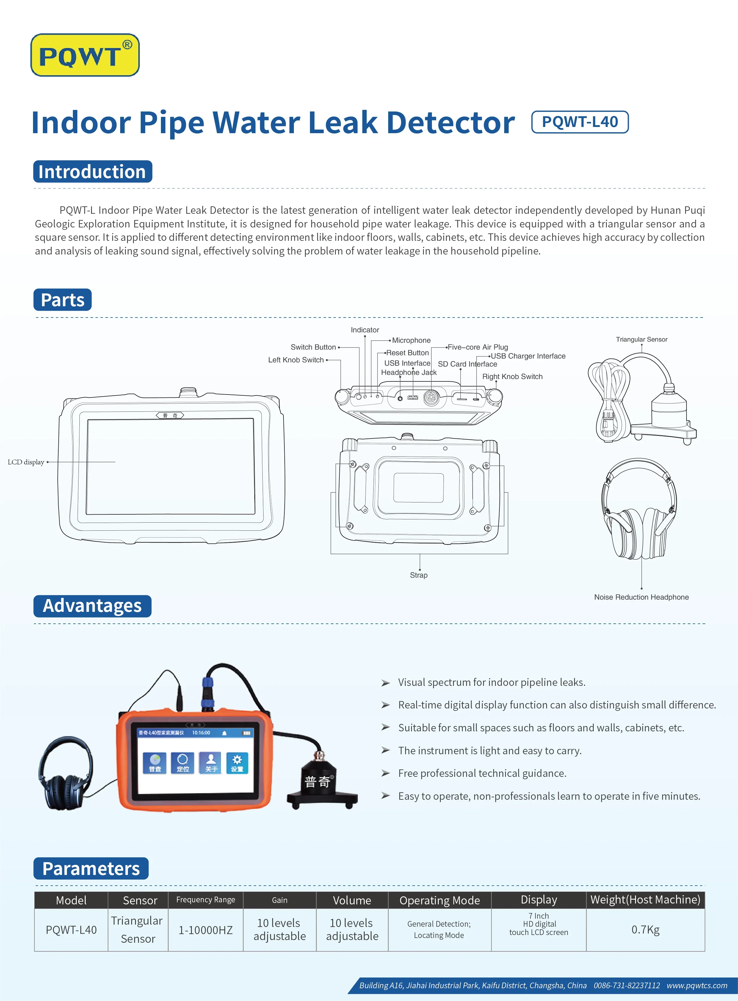 House Pipe Leakage Detection Indoor Pipeline Water Leak Detector Pressure Pipeline Locator L40