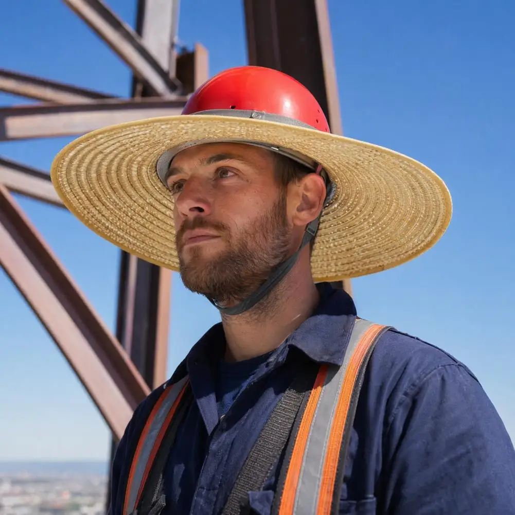 Universal Hard Hat Brim Hard Hat Sun Visor Hard Hat Visor Replacement Full Brim Woven Shade Breathable Straw Sun for Standard
