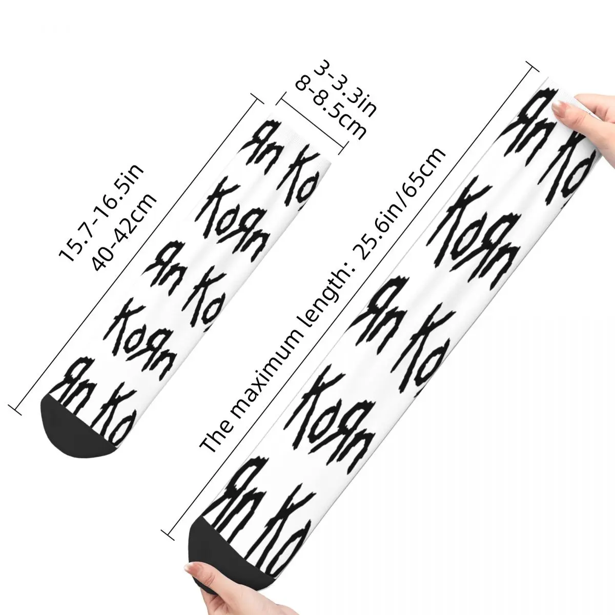 Korn Logo Design Crew Socks Accessories for Unisex Compression Printed Socks