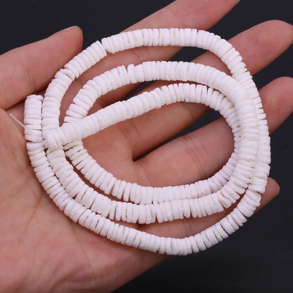White Shell Heishi Disc Beads 6mm 8mm Natural Shell Flat Washer Spacer Beads Strands for DIY Bracelet Necklace Jewelry Making