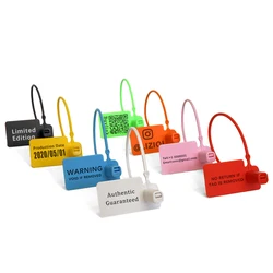100Pcs Custom Logo Disposable Plastic Security Seals Anti-tamper Hang Tags for Sneaker Clothing Shoes 170mm 6.7