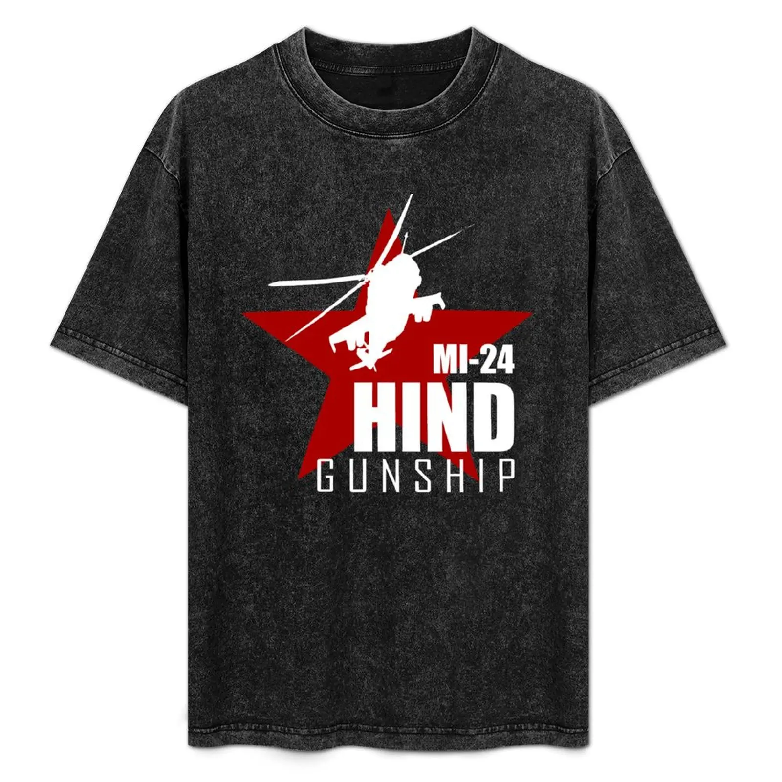 

Helicopter Gunship MI-24 Hind T-Shirt vintage clothes korean fashion new edition quick-drying oversized t shirt men