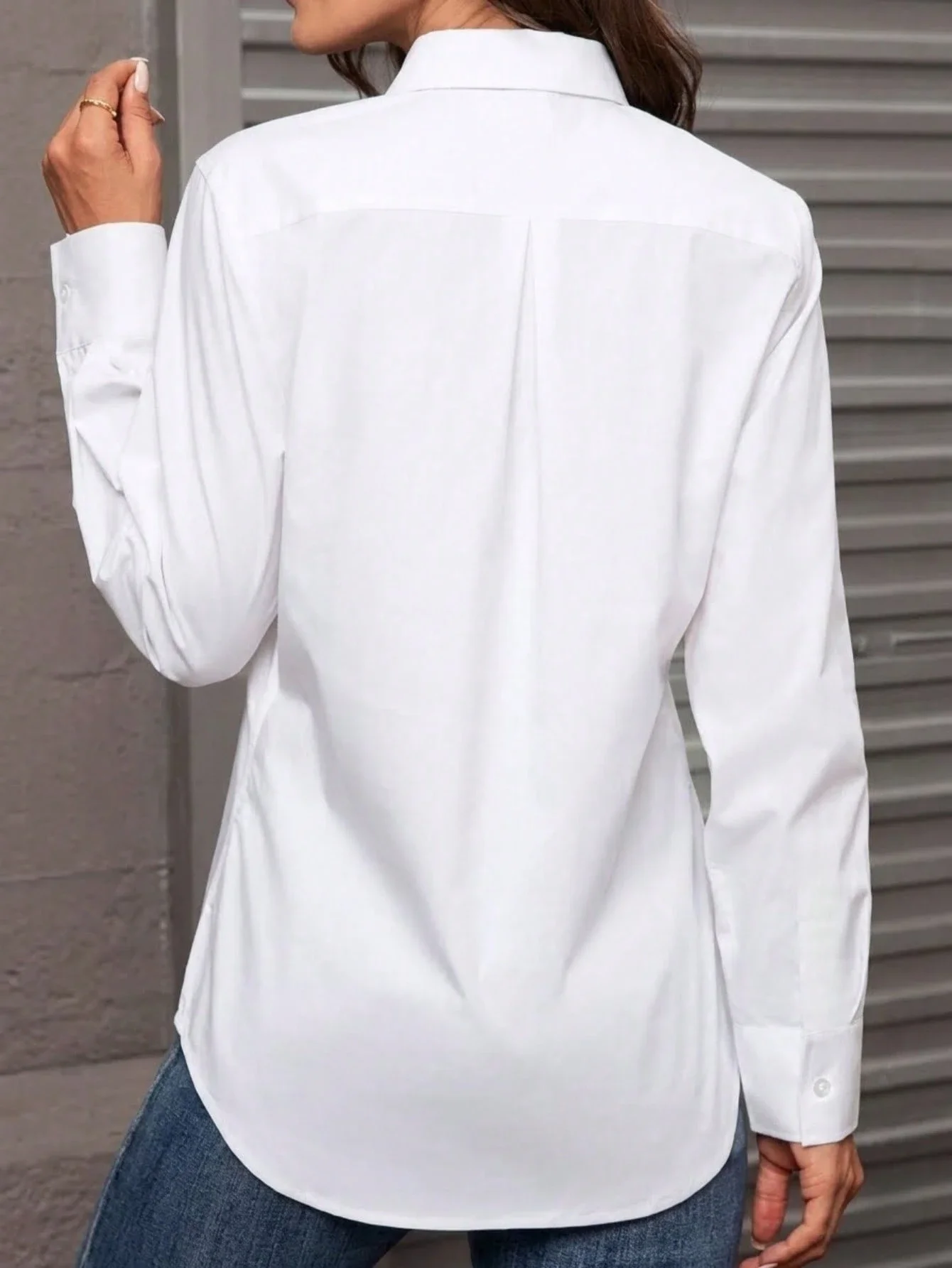 

Женская классическая рубашка на пуговицах с длинным рукавом, профессиональная повседневная рабочая блузка