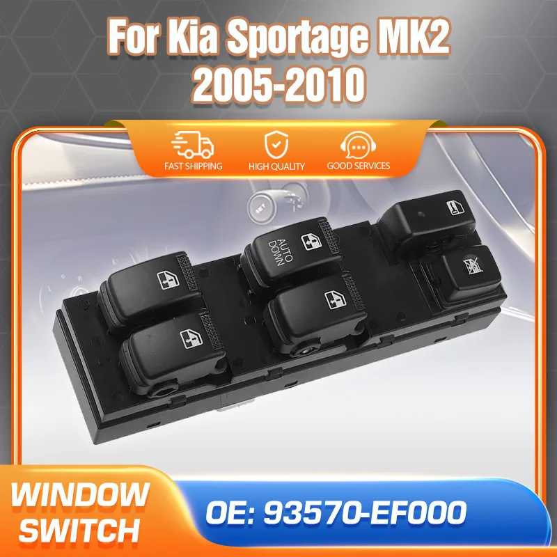 93570-EF000 для Kia Sportage 2005 2006 2007 2008 2009 2010, главный переключатель управления стеклоподъемником, кнопка регулятора, автомобильные аксессуары
