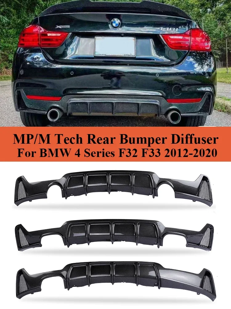 

Carbon Fiber M Sport Rear Bumper Diffuser Lip For BMW 4 Series F32 F33 F36 2014-2020 MP Body Kit Diffusor 420i 428i Gloss Black