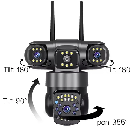 Imagen 1 del producto Cámara de Seguridad WiFi para Exteriores, IP67 Impermeable, Pan-Tilt, Detección de Movimiento, Audio Bidireccional, Visión Nocturna, H.265 CMOS, Compatible con Tarjeta de Memoria