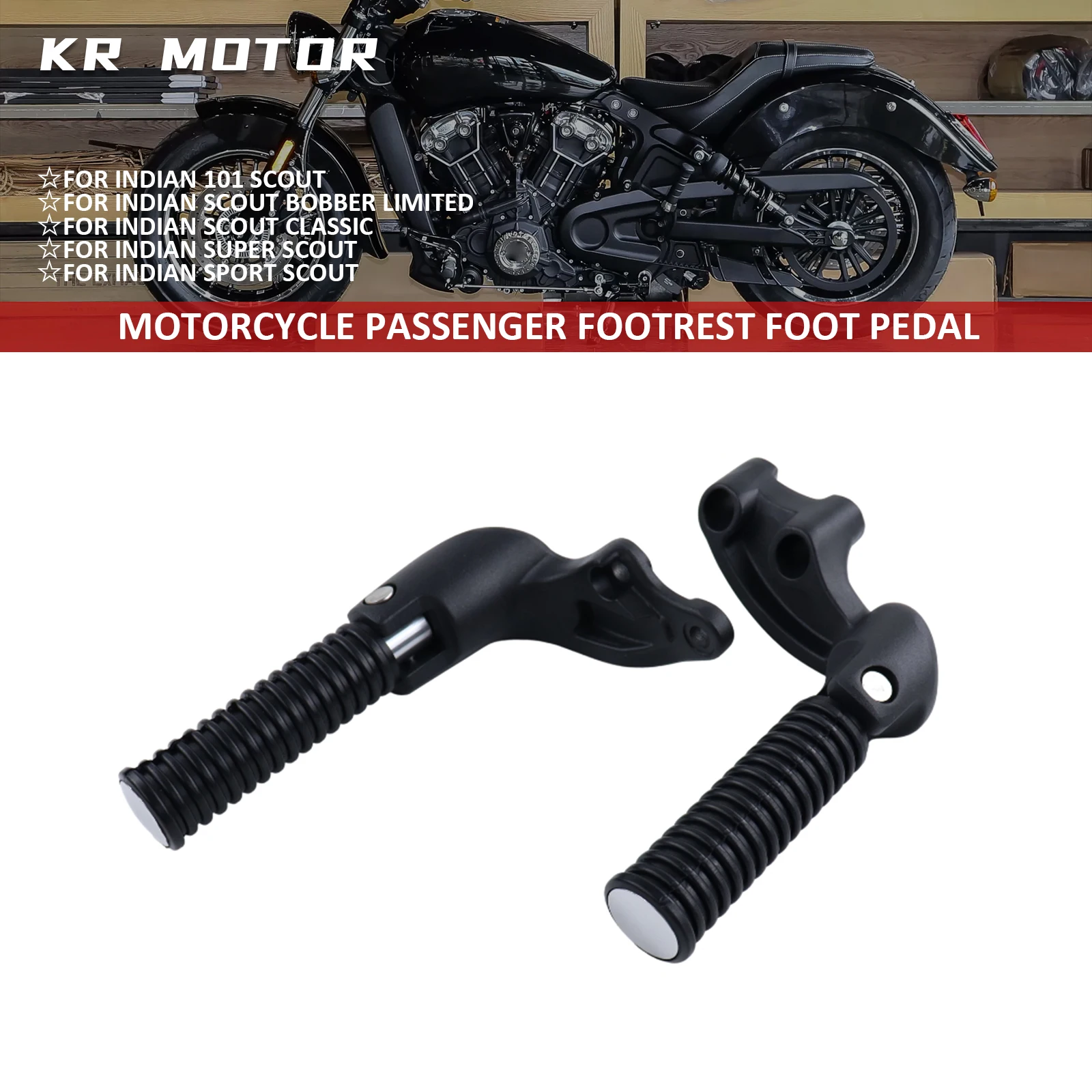 

Motorcycle Footpegs Foldable Passenger Footrest Foot Pedal For Indian Scout Sixty Bobber 101 Sport Super Limited +Tech 2025-2026