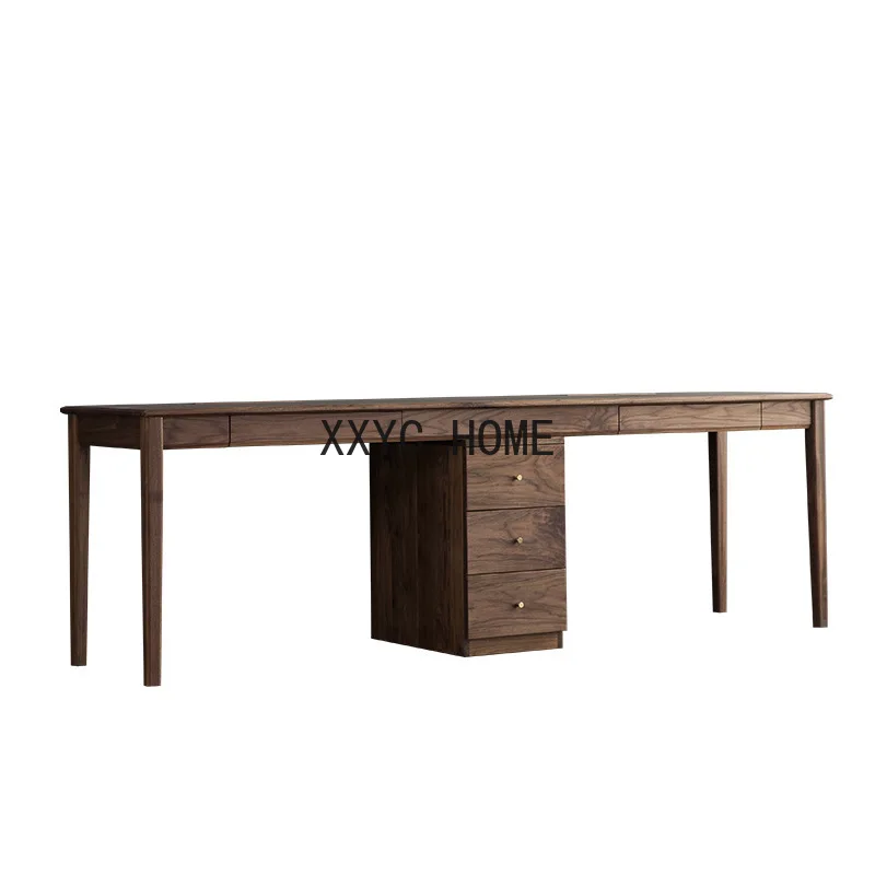 

Double Desk Modern Minimalist Desk Computer Desk Study Chair Solid Wood