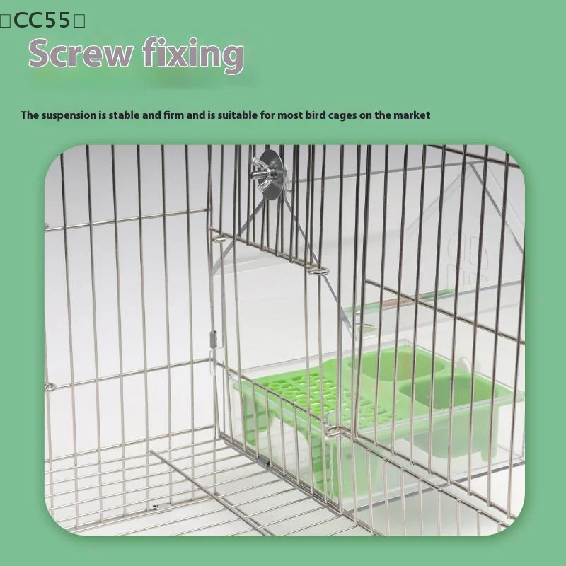 [CC5.] وحدة تغذية الببغاء المعلقة تمنع التناثر وعاء تغذية الطيور متعدد الوظائف حمام الطيور الببغاوات حوض الاستحمام قفص الطيور الملحقات