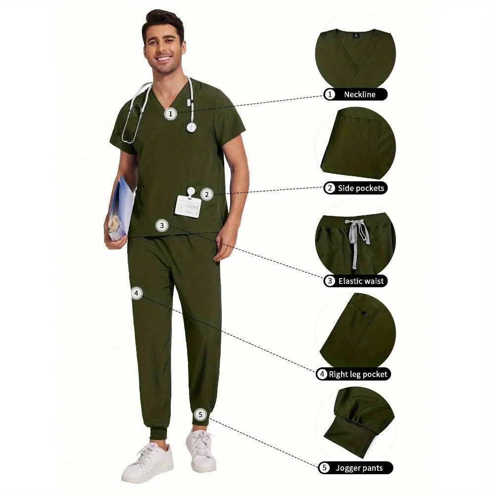 

Men's Short-Sleeved Matte Jogging Suit Set Daily Casual Uniform with T-Shirt & Pants