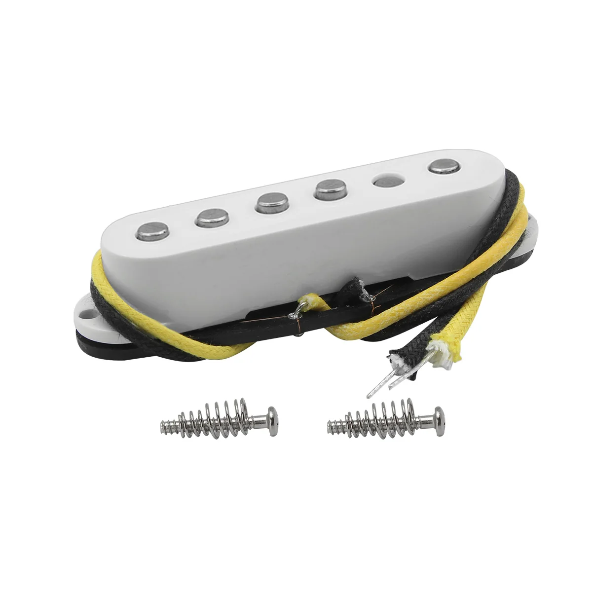 FLEOR 1pc Staggered-pole Vintage Alnico 5 Single Coil Pickup White 52mm Guitar Parts,Neck/Middle/Bridge Pickup for choose