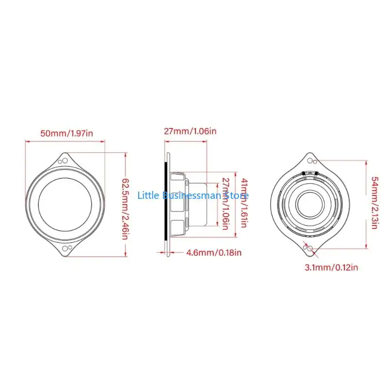 50-mm-Ersatzlautsprechertreiber 4 Ω 8 W für Go 5 Portable Repair Use M76A – Detail 6