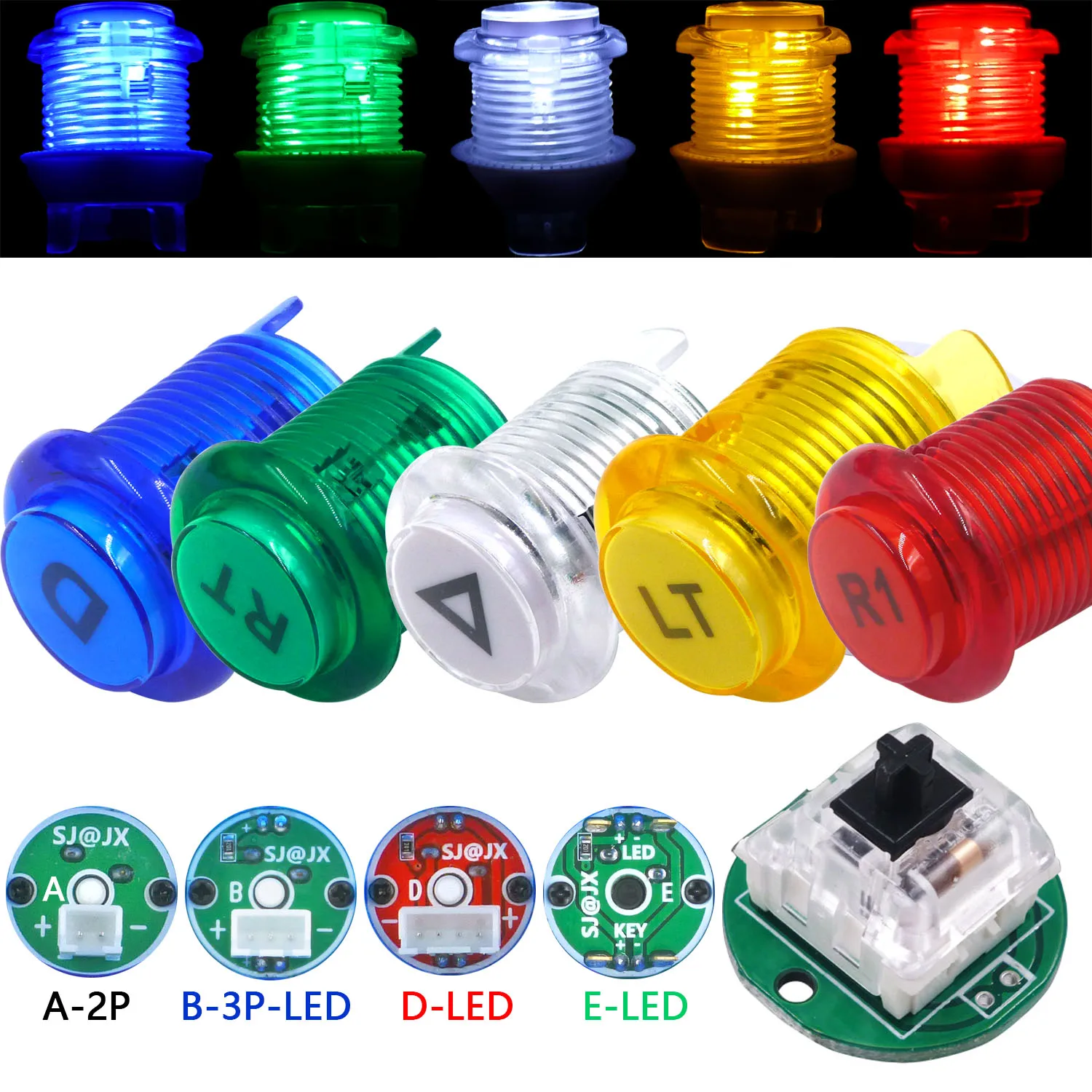 SJ@JX Arcade Button LED DIY Kit Controller Mechanical Keyboard Microswitch Push Buttons