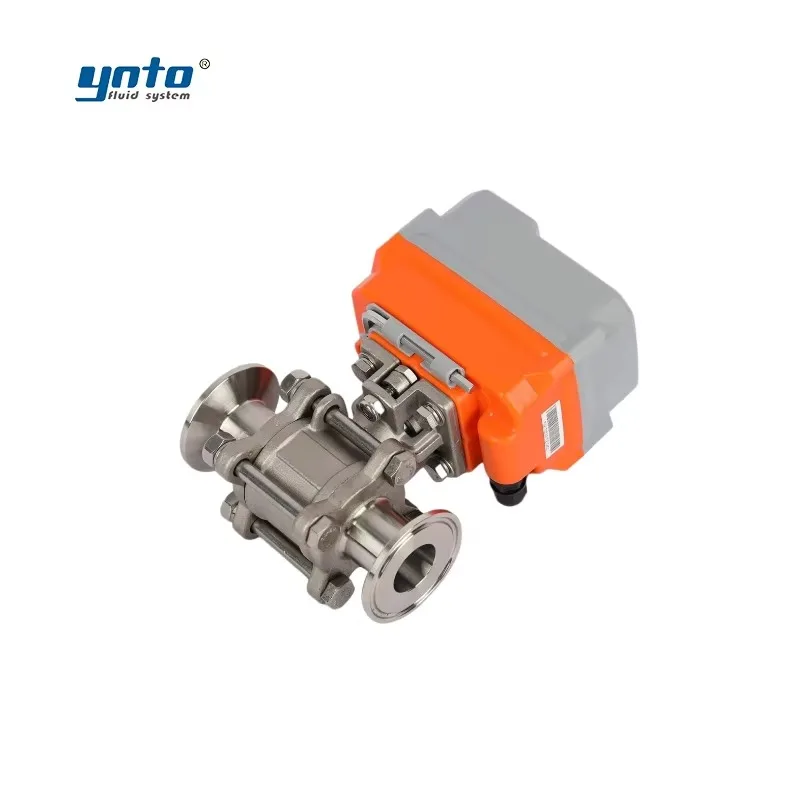 صمام كروي كهربائي مدمج 4 بوصة PPR مع مقبض دوران عالي DN10 12 فولت صحي لوسائط المياه