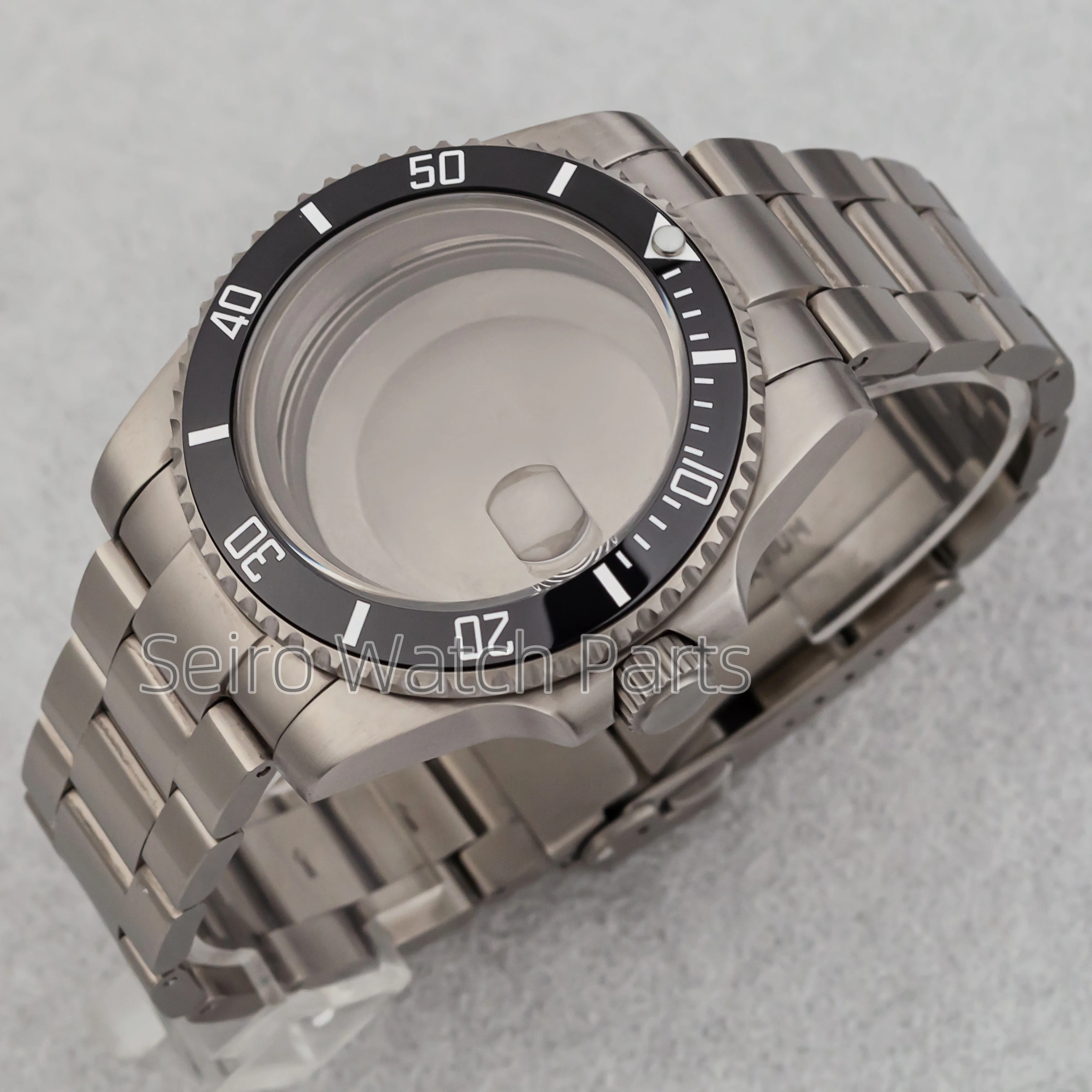 

40mm Titanium Steel NH35 Case Strap Sapphire Crystal 100m Waterproof Dive Case for SUB GMT Yacht NH34 NH35 NH36 ETA2824 Movement