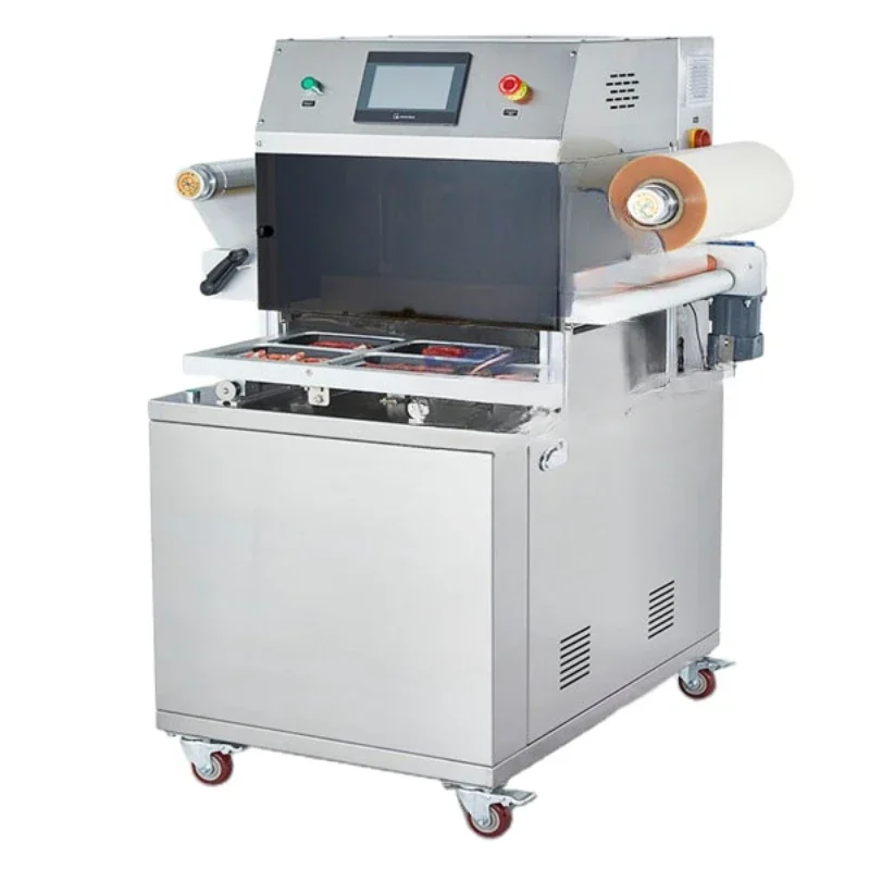 Automatic Vacuum Leather Packaging Machine Fruit Durian Vacuum Leather Tray Sealing Machine