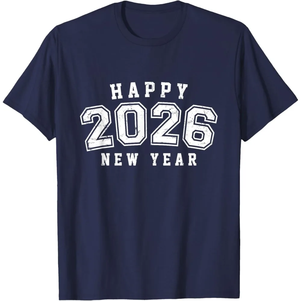 New Years Eve Party Supplies 2026 Happy New Year Men Women T-Shirt New Year's Celebration Party Unisex Summer Short-sleeve Tops