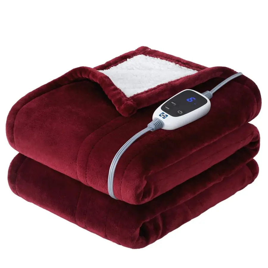 

Heated Throw Blanket, Flannel amp Sherpa Cozy Soft Electric Throw with 6 Heat Settings amp 210 Hours Auto Shut Off, Machine Wash