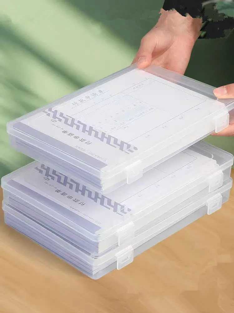 

1 шт., прозрачная коробка для хранения документов, органайзер для канцелярских принадлежностей, папка, офисная пластиковая коробка для хранения счетов, емкость для бумаги формата А4