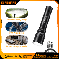 SUPERFIRE GTS6 Mini High Power EDC LED Flashlight USB-C Rechargeable Built in 18650 Battery Ultra Bright Torch Camping Lantern