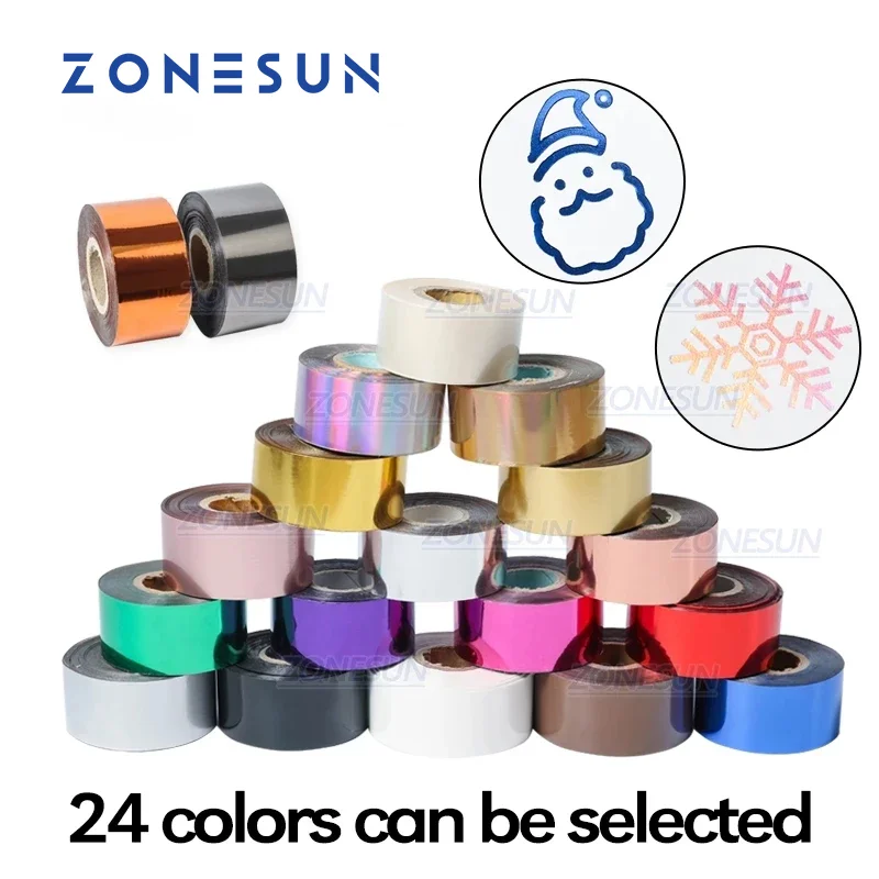 ZONESUN 3/4/5cm Gold Silver Black Foil Paper Rolls Hot Foil Stamping Embosing Bronzing Heat Transfer Paper For Leather Gilding