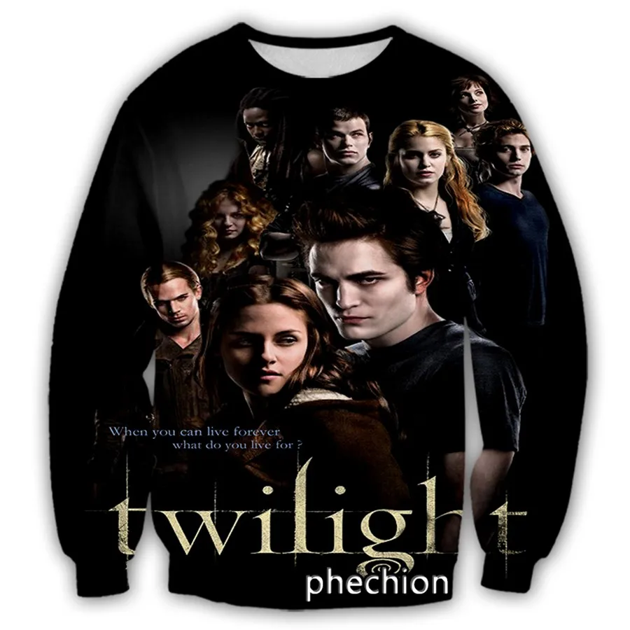 phechion New Fashion Men/Women The Twilight Saga 3D Printed Long Sleeve Sweatshirts Casual Sport Streetwear Clothing Tops S67