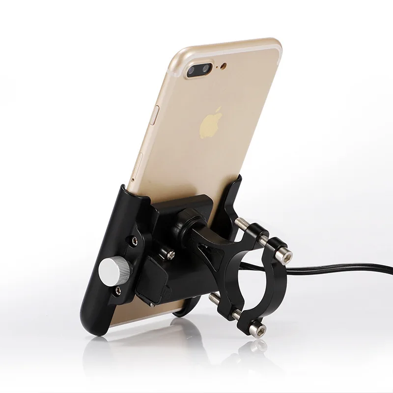 Motorcycle  Alloy Mobile Phone Navigation Bracket Rechargeable Electric Vehicle 12-80V Wide Voltage Rider Mobile Phone Holder