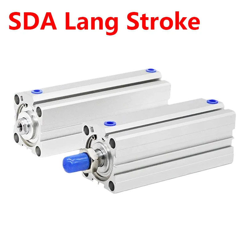 SDA32/40/50/63mm Bore Air Pneumatic Cylinder 110 120 125 130 140 150mm Lang Stroke Double Acting Compact Piston