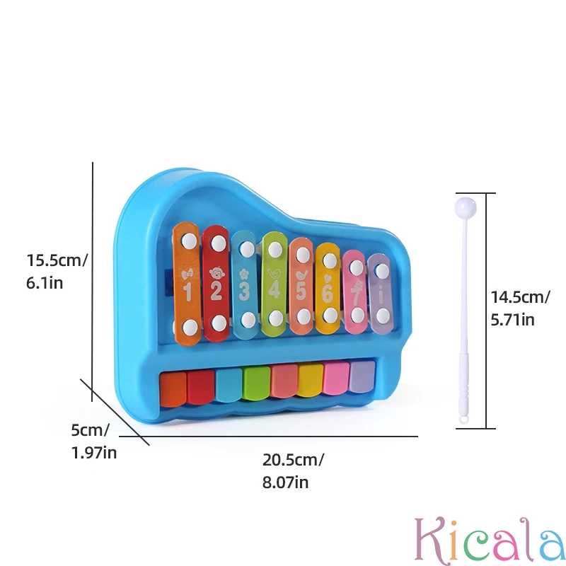 Wczesna edukacja ośmiotonowe pukanie dłoni dwa w jednym instrument ksylofonowy niemowlę i małe dzieci muzyka zabawka fortepian na prezent
