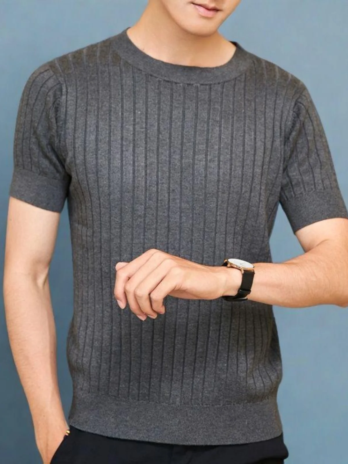 

Утепленный вязаный свитер с круглым вырезом, однотонный, осенне-зимний, мужской, повседневный, модный топ