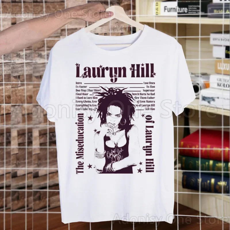 Lauryn Hill The Fugees T Shirts For Guys O-Neck Short Sleeve Reggae Fusion Soul Music Regular Men Hip-Hop Tee Shirt