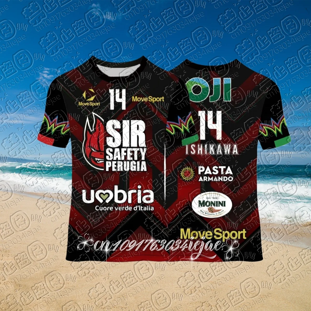 25-26 طفل السير السلامة Perugia الكرة الطائرة جيرسي تي شيرت رياضي فضفاض وتنفس أعلى 14 Ishikawa و 13 Colaci الكبار قميص مطبوع #1