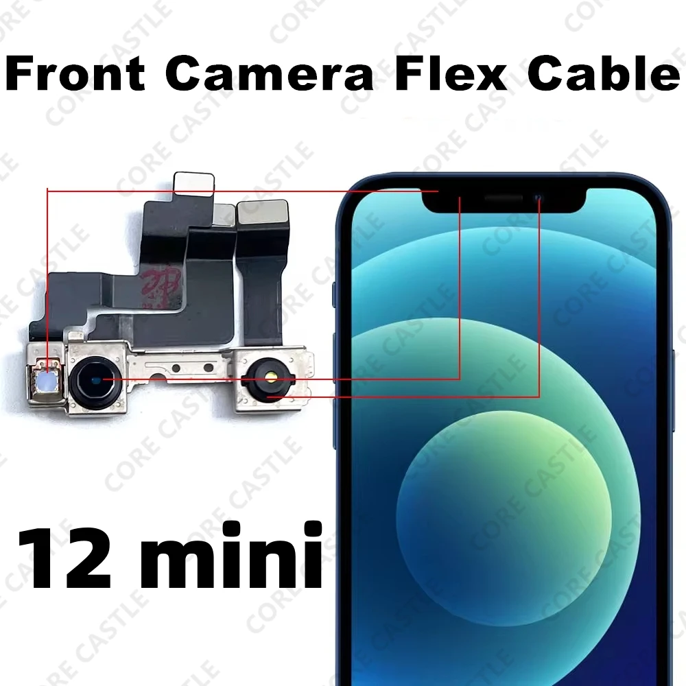 

Front Camera Flex Cable For iPhone 12 Mini Facing Small Cam Main Lens With Proximity Light Touch Sensor video call Microphone