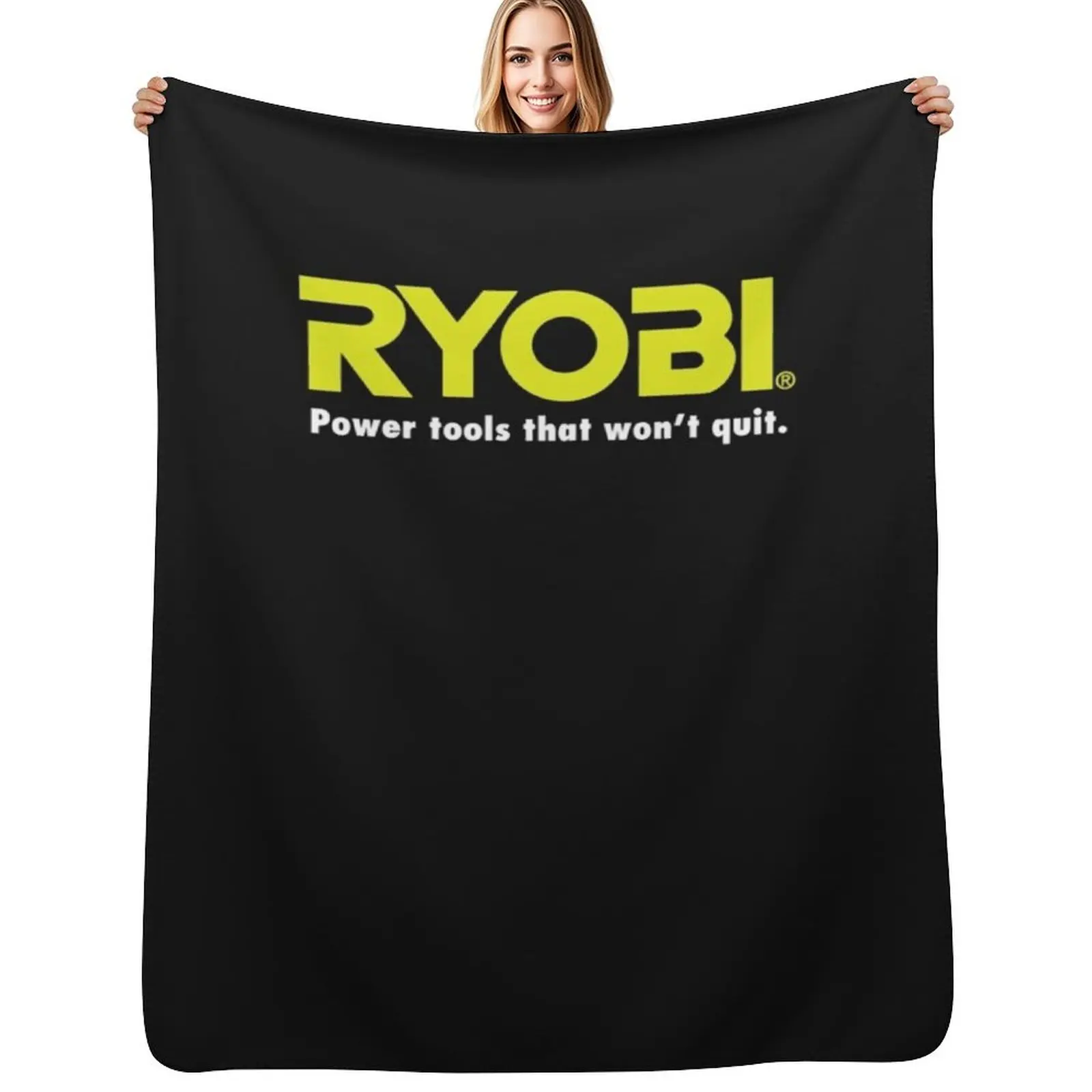 POWER TOOLS RYOBI LOGO Throw Blanket Soft Solid Color Blanket for Couch Bed