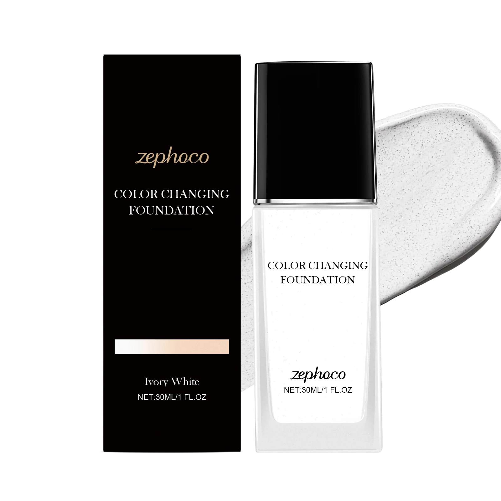 Zephoco Liquid Foundation Color Changing Spf 20 Pa+++ Cover Blemishes Flawless Finish High Coverage Base Makeup Foundation 30ml_voghion.com