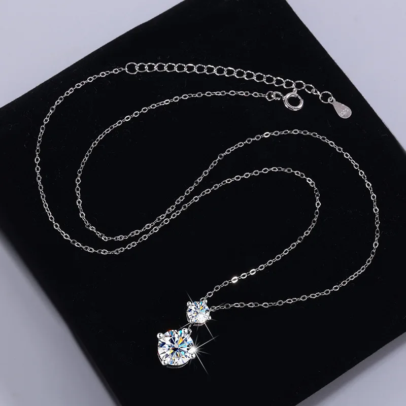 

Высококачественное серебряное ожерелье из муассанитовой тыквы, модный и простой кулон для женщин, высококачественная цепочка на ключицу