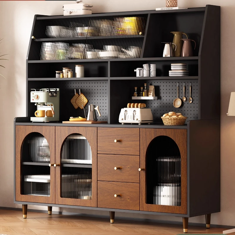 

Vintage dining edge wall integrated home multifunctional coffee machine kitchen living room, wine cabinet, storage rack, cabinet