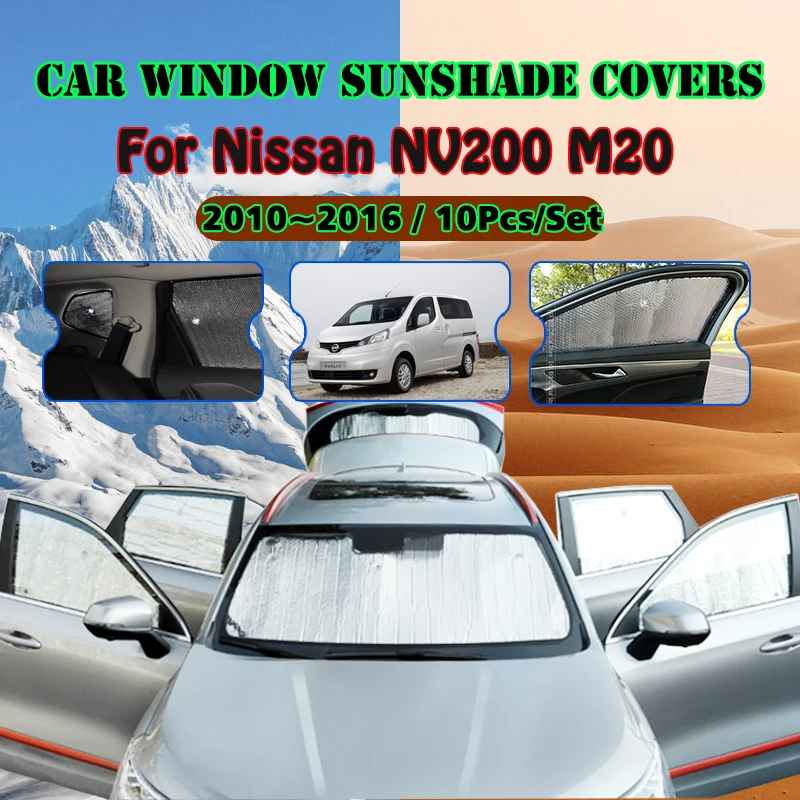 

Full Covers Sunshades For Nissan NV200 M20 Evalia Vanette 2010~2016 2012 Car Accessories Sun Windshields Side Window Auto Visor